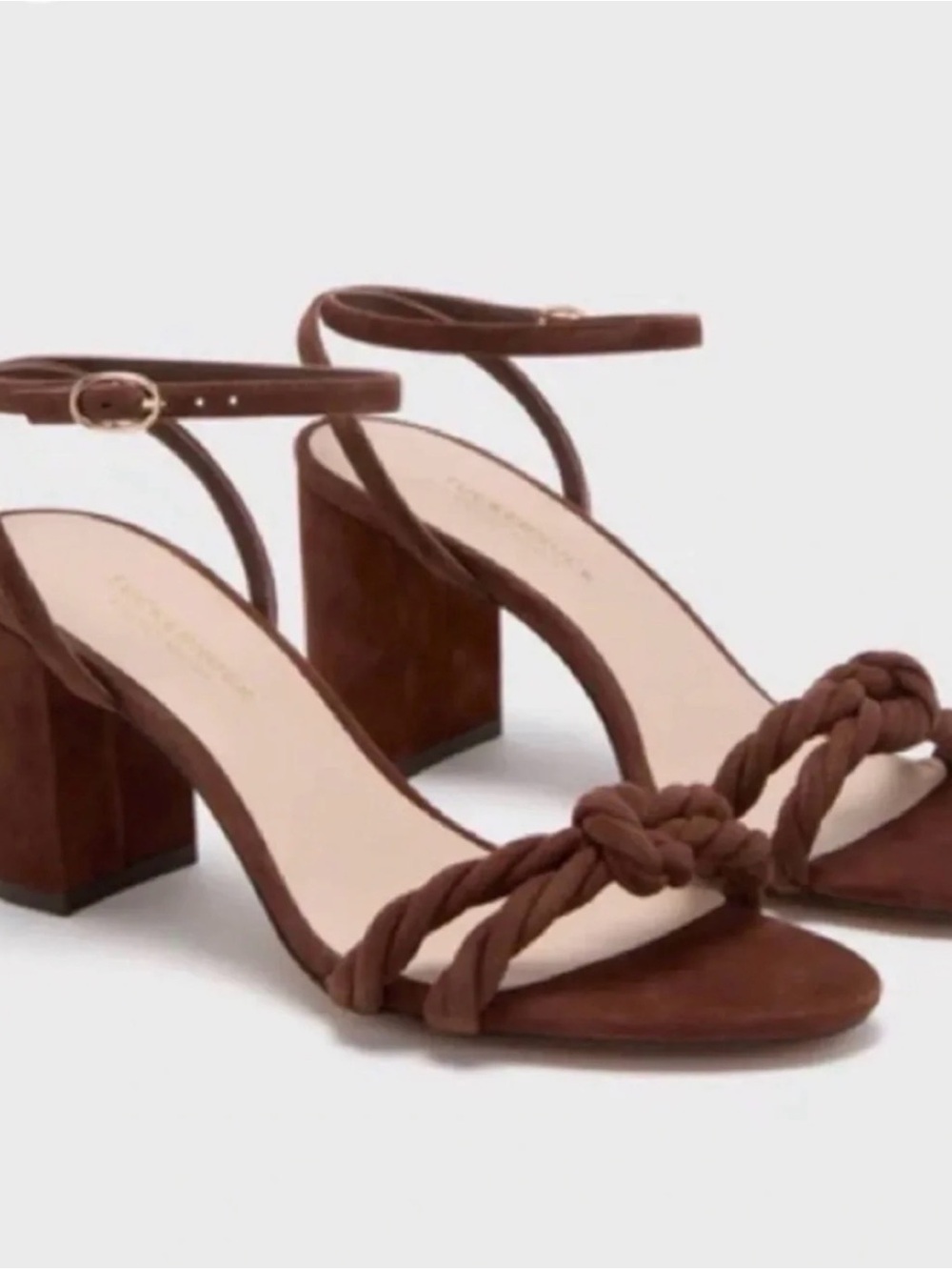 Tuckernuck x Studio McGee Brown Suede Wren Braided Block Heel Sandals Size 8